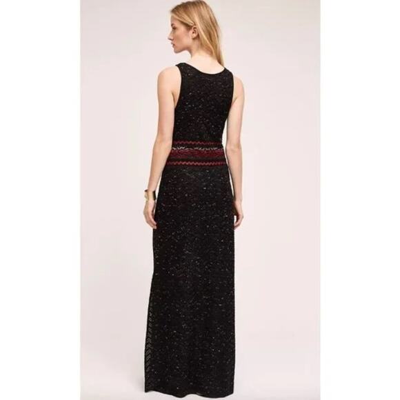 Anthropologie Cecilia Prado Rowan Black Knit Maxi Sweater Dress Medium Boho - Picture 3 of 9